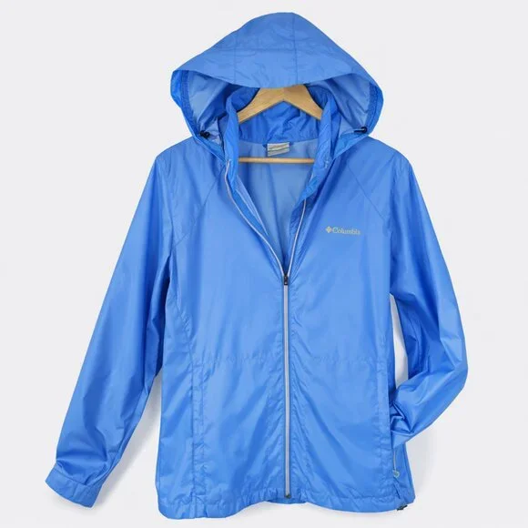 Columbia Switchback III Windbreaker Jacket Sky Blue Lightweight Hooded | XL NWOT - Picture 1 of 17